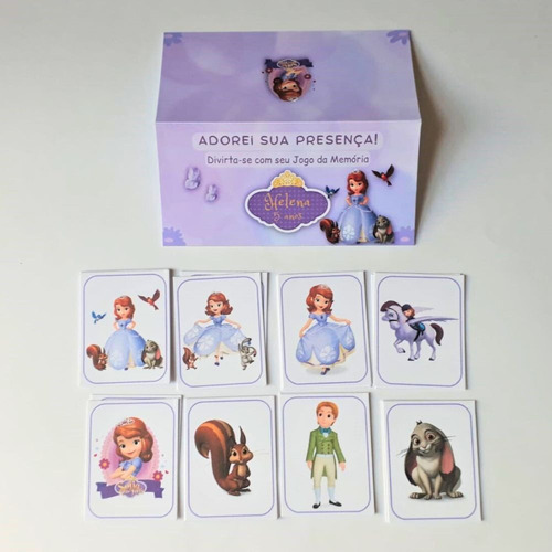 Kit 10 Jogos Da Memória Person. Lembrancinha Princesa Sofia